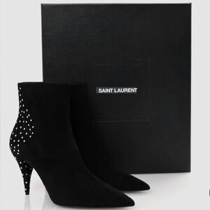 Saint Laurent Kiki suede studded boots